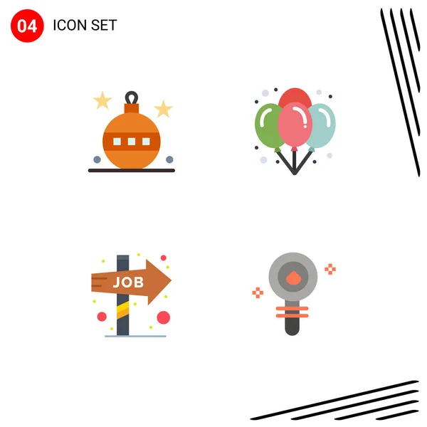 User Interface Pack Basic Flat Icons Christmas Career Halloween Birthday — Stock Vector