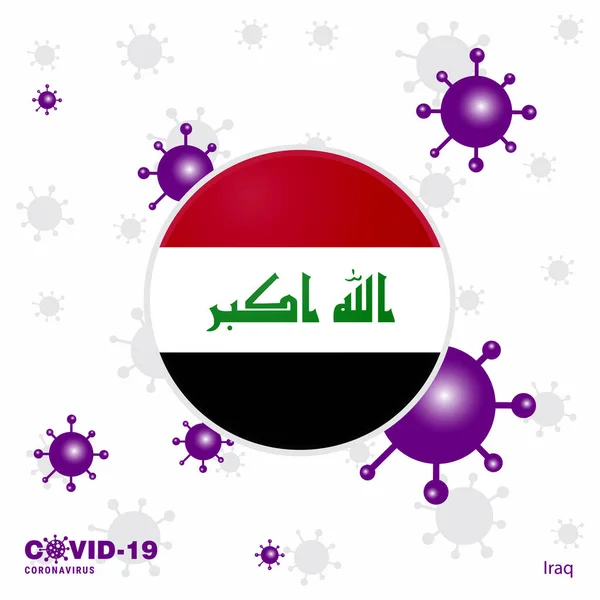 Oren Por Irak Covid Coronavirus Typography Flag Quédate Casa Mantente — Vector de stock