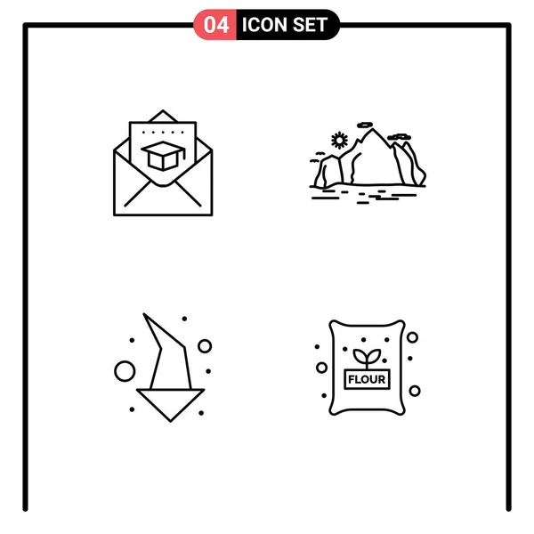 Emballage Lignes Symboles Capuchon Flèche Courrier Paysage Direction Éléments Conception — Image vectorielle