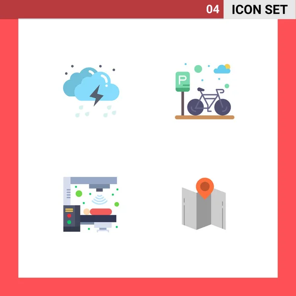 User Interface Flat Icon Pack Modern Signs Symbols Cloud Machine — Vetor de Stock