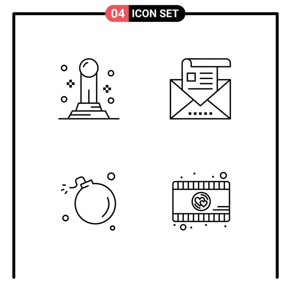 Paquete Iconos Vectores Stock Signos Símbolos Línea Para Negocios Cometas — Vector de stock