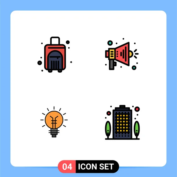 Conjunto Icones Modernos Símbolos Sinais Para Saco Elétrica Bolsa Viagem —  Vetores de Stock