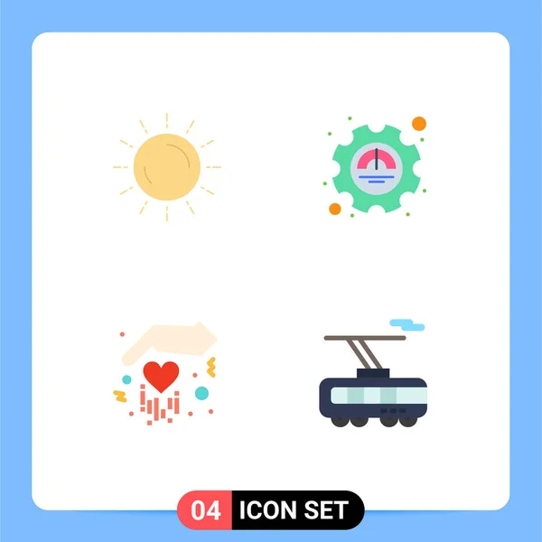 Flat Icon Concept Pour Les Sites Web Mobile Applications Soleil — Image vectorielle