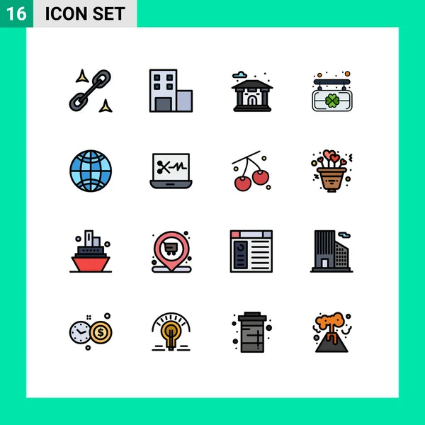 Universal Icon Symbols Group Modern Flat Color Linhas Preenchimento Editor — Vetor de Stock