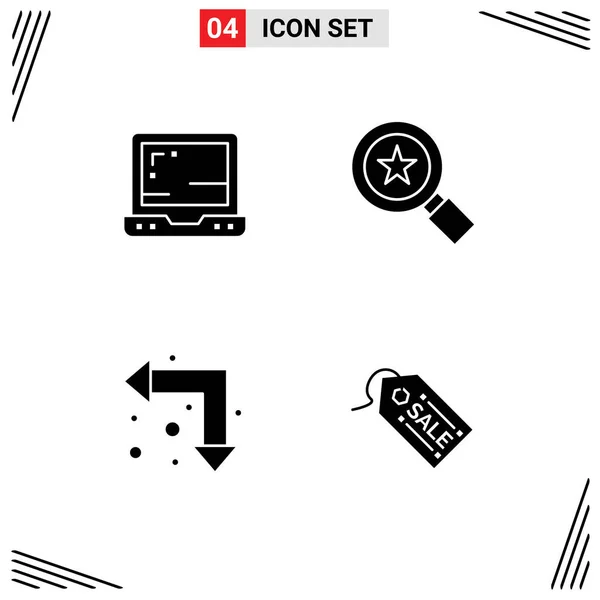 Set Modern Icons Tanda Tanda Untuk Laptop Bawah Prestasi Panah - Stok Vektor