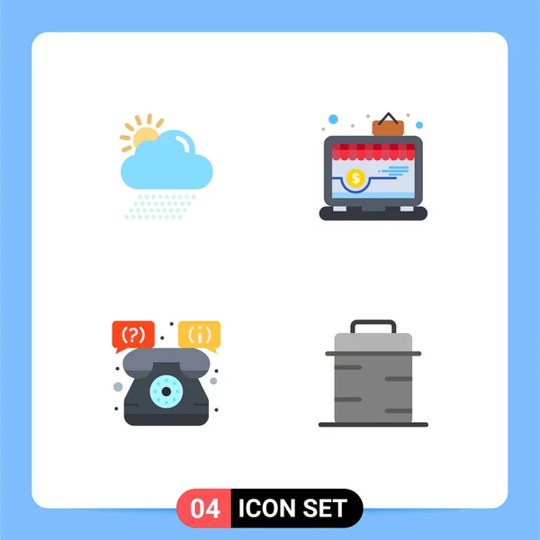 Pack Iconos Planos Modernos Signos Símbolos Para Medios Impresión Web — Vector de stock