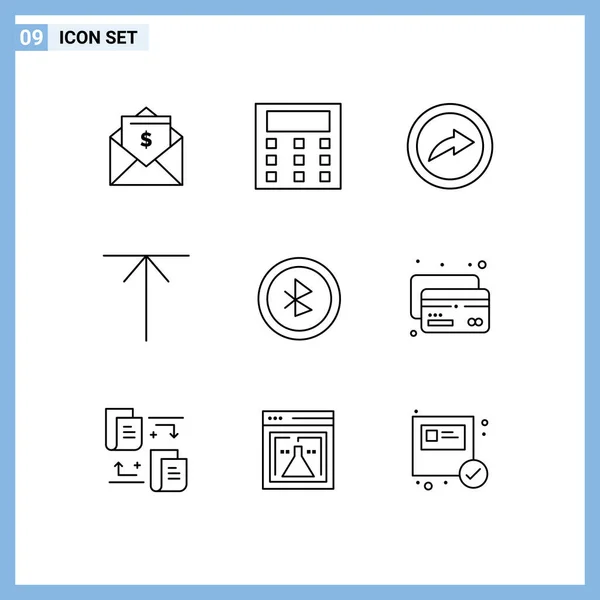 Stock Vector Icon Pack Mit Zeilenzeichen Und Symbolen Für Kredit — Stockvektor