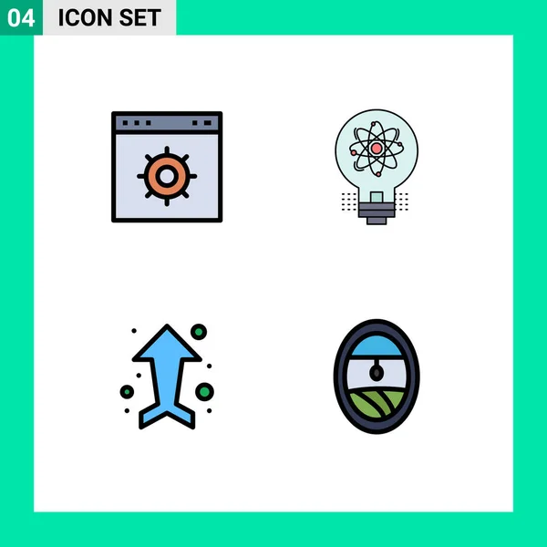Icône Vectorielle Stock Paquet Signes Symboles Ligne Pour Navigateur Flèche — Image vectorielle