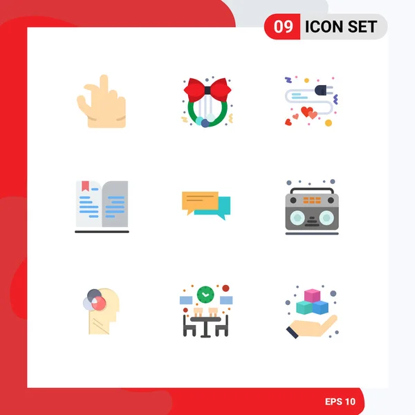 Set Modern Icons Symbols Signs Communication Bubble Charge Chat Education — Stock Vector