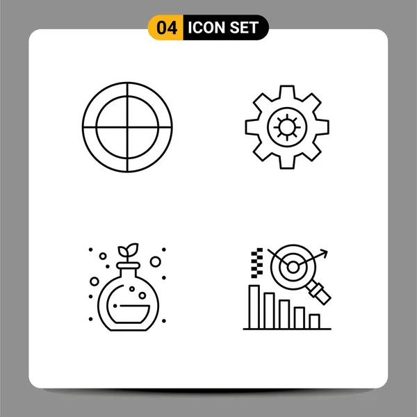 Creative Icons Modern Signs Symbols Bulls Eye Green Chemistry Target — Stock Vector