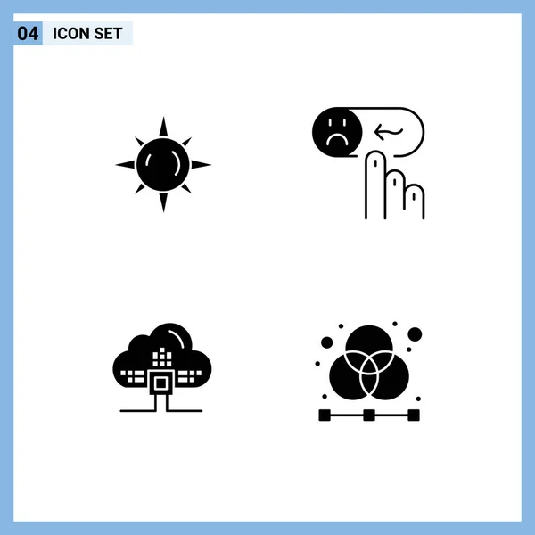 Stock Vector Icon Pack Linha Sinais Símbolos Para Sol Dados — Vetor de Stock