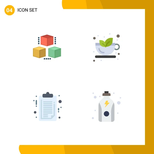 Universal Flat Icons Set Web Mobile Applications Box Médico Shepping — Vetor de Stock