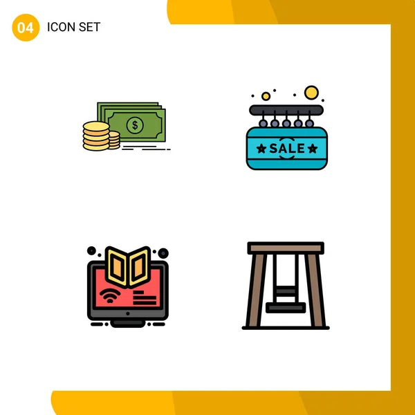 Set Von Modernen Symbolen Symbole Zeichen Für Finanzen Geld Zeichen — Stockvektor
