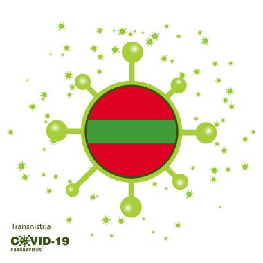 Transnistria Coronavius Bayrak Bilinç Arkaplanı. Evde kal, sağlığına dikkat et. Kendi sağlığına dikkat et. Ülke için dua et.