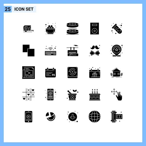 Stock Vector Icon Pack Mit Linienzeichen Und Symbolen Für Plattenspieler — Stockvektor