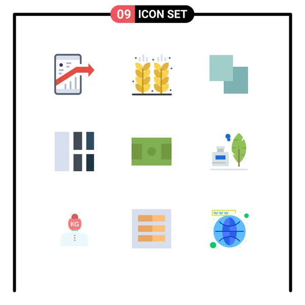 Interface Usuário Flat Color Pack Modern Signs Symbols Field Interface — Vetor de Stock