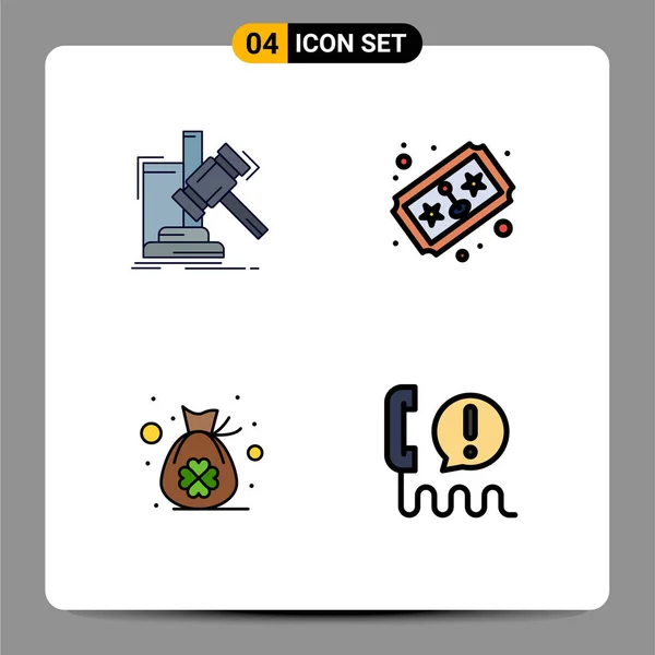 Universal Icon Symbols Group Modern Filledline Flat Colors Auction Bag — Stockový vektor