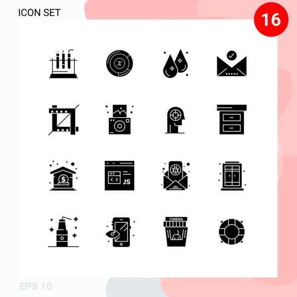 Universal Icon Symbols Grupo Glifos Sólidos Modernos Diseño Seleccionar Soltar — Archivo Imágenes Vectoriales