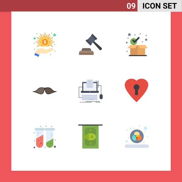 Universal Icon Symbols Group Modern Flat Colors Coding Men Package — Stockvektor