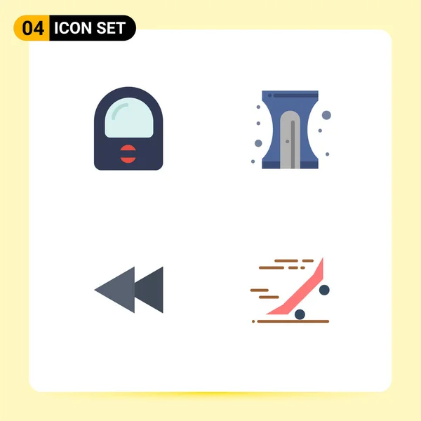 Flat Icon Pack Med Universella Symboler För Astronaut Bakåt Tillbaka — Stock vektor