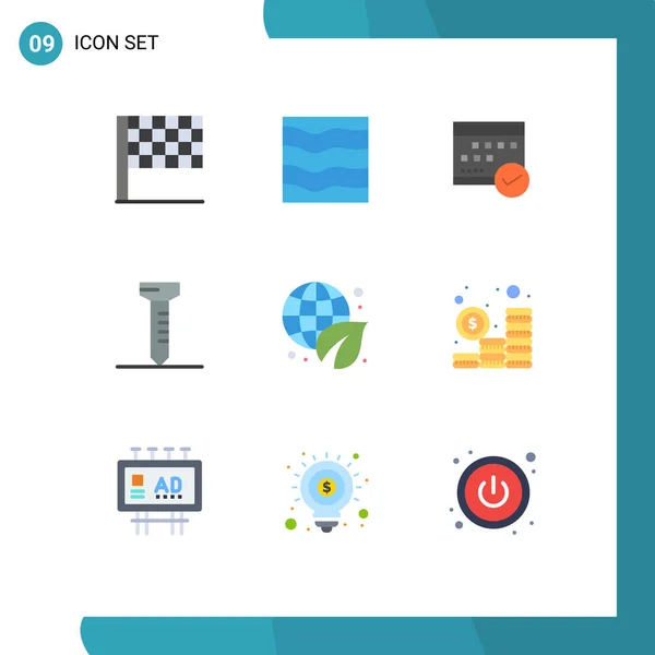 Universal Flat Colors Set Web Mobile Applications Ecologia Spike Aprovado — Vetor de Stock
