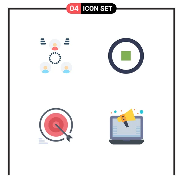 Icône Vectorielle Stock Pack Signes Symboles Ligne Pour Entreprise Cible — Image vectorielle