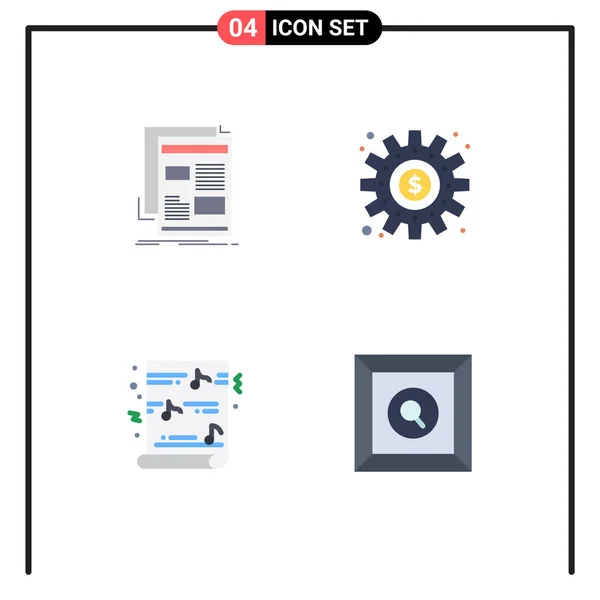 Universal Flat Icon Signos Símbolos Noticias Trabajo Medios Comunicación Hacer — Archivo Imágenes Vectoriales