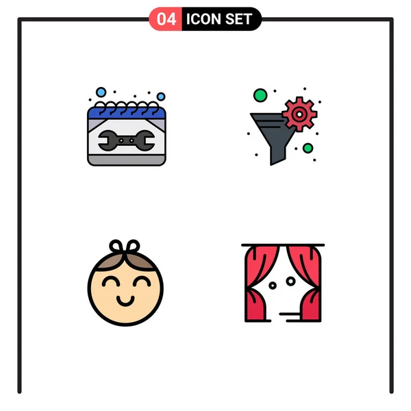 Universal Icon Symbols Group Modern Filledline Flat Cores Calendário Bebê —  Vetores de Stock