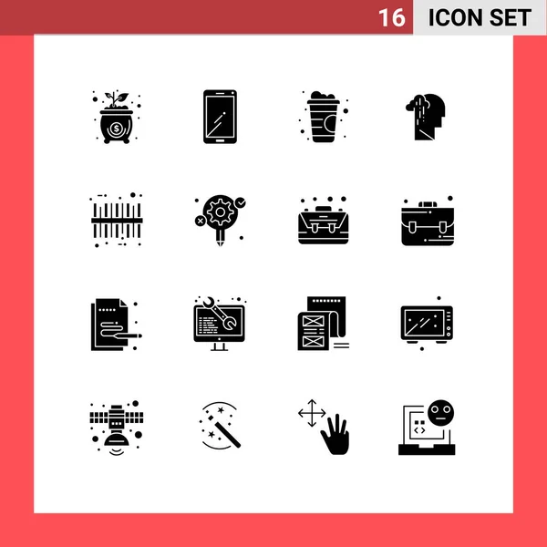 Creative Icons Modern Signs Symbols Barcode Melancholy Samsung Human Depresable — Stockový vektor