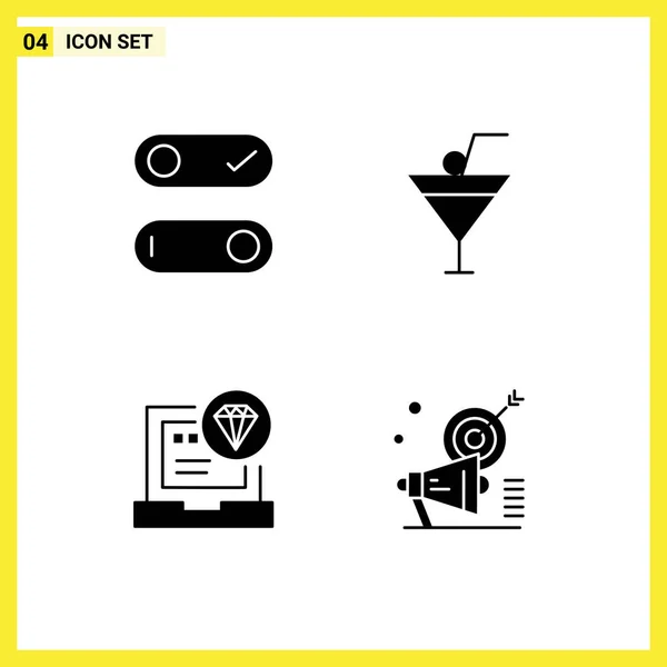 Universal Icon Symbols Group Modern Solid Glyphs Control Coding Drink — Vetor de Stock