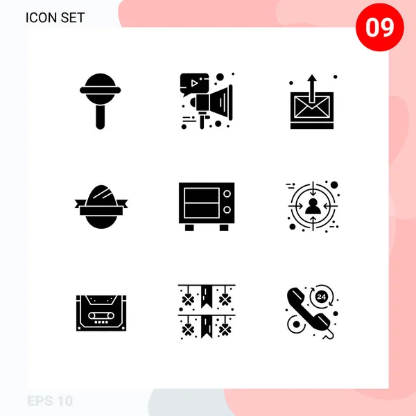 Set Commercial Solid Glyphs Pack Money Holidays Business Holiday Easter — Stockový vektor