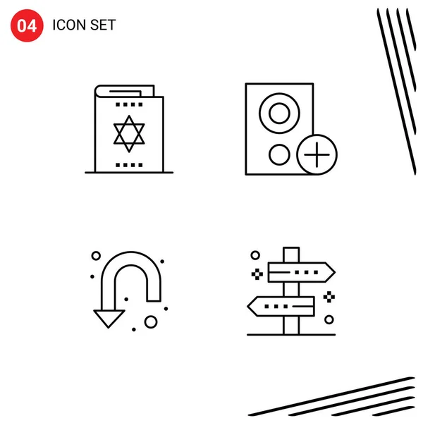 Stock Vector Icon Pack Líneas Signos Símbolos Para Halloween Añadir — Archivo Imágenes Vectoriales