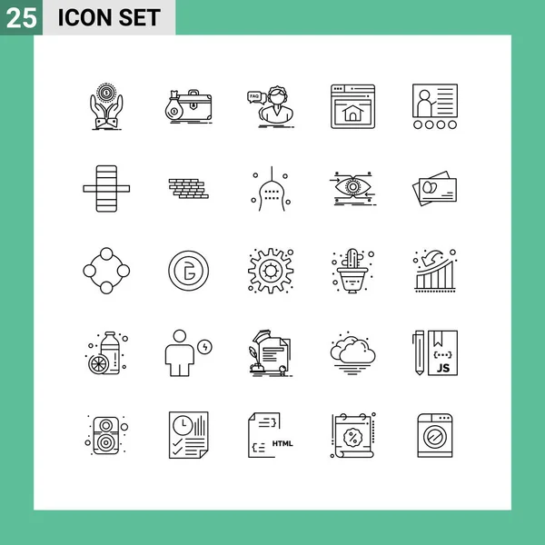 Icone Creative Segni Moderni Simboli Della Pagina Web Seo Aprire — Vettoriale Stock