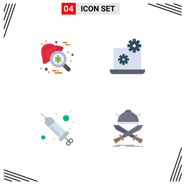 Universal Flat Icons Set Web Mobile Applications Checkup Injection Testing — Stock Vector
