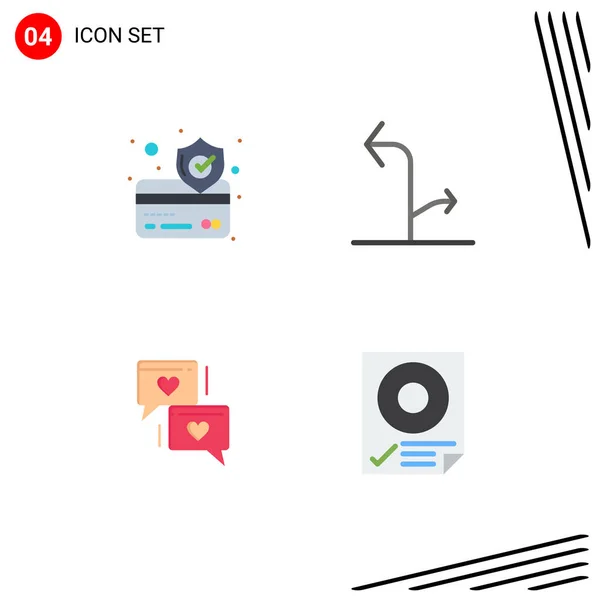 Universal Flat Icon Знаки Символы Кредитной Карты Сердце Стрелки Трафик — стоковый вектор