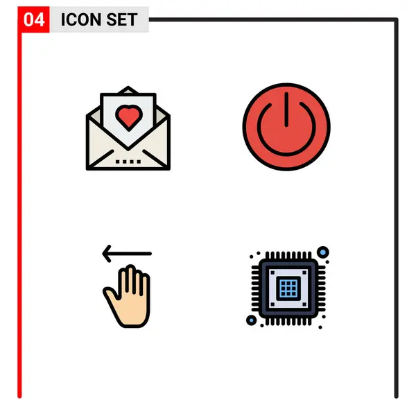 Interfaz Usuario Filledline Flat Color Pack Signos Símbolos Modernos Corazón — Vector de stock