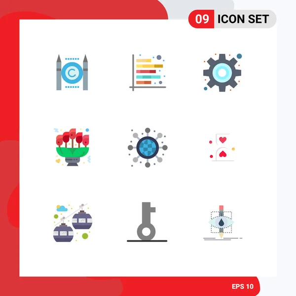 Universal Icon Symbols Grupo Colores Planos Modernos Global Regalo Informe — Vector de stock