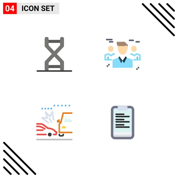 Set Iconos Planos Vectoriales Rejilla Para Biología Protección Estructura Adn — Vector de stock