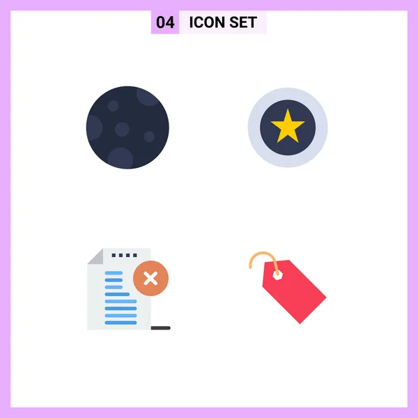 Conjunto Moderno Iconos Planos Símbolos Como Luna Borrar Nota Logro — Archivo Imágenes Vectoriales