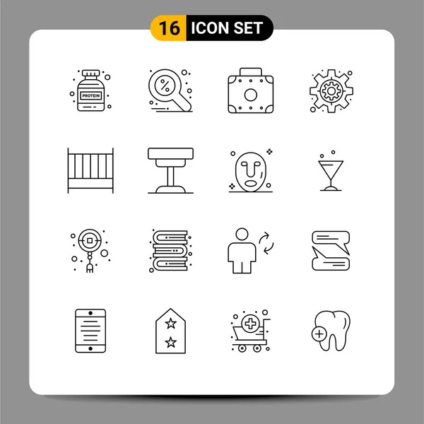 可编辑向量设计元素的16组外设标志及符号 — 图库矢量图片