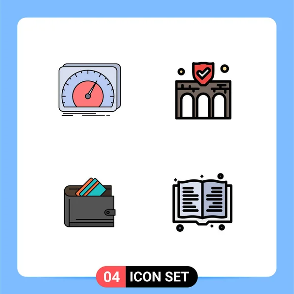 Stock Vector Icon Pack Mit Linienzeichen Und Symbolen Für Armaturenbrett — Stockvektor