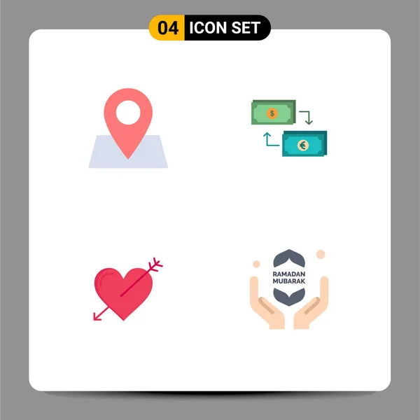 User Interface Pack Basic Flat Icons Map Money Exchange Euro — Διανυσματικό Αρχείο