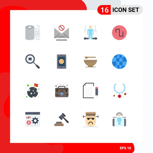 Modern Set Flat Colors Symbols Delivery Wave User Square Right - Stok Vektor