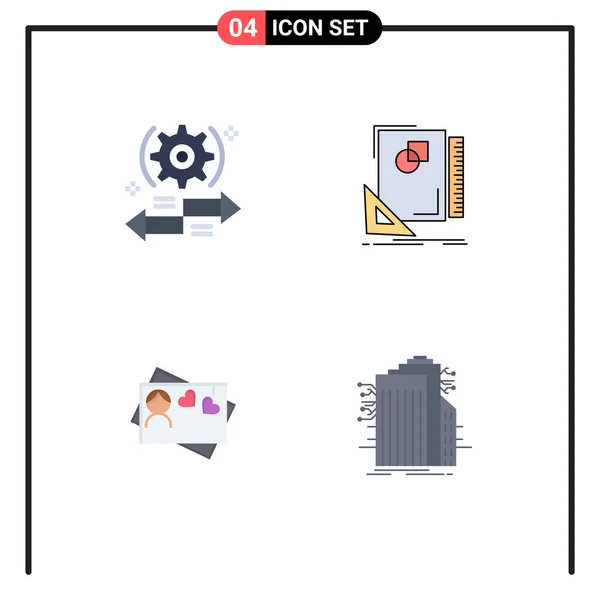 Grupo Iconos Planos Signos Símbolos Para Ajustar Bosquejar Izquierda Diseño — Archivo Imágenes Vectoriales