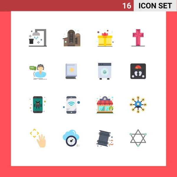 Conjunto Icones Modernos Símbolos Sinais Para Assistência Páscoa Dia Cruz — Vetor de Stock