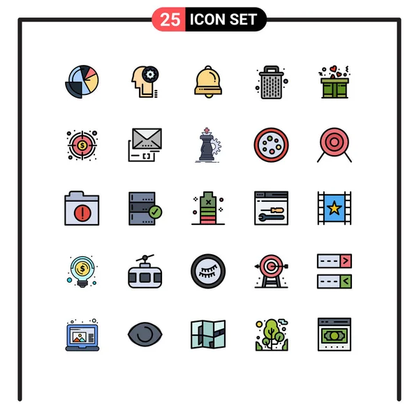 2014 Mobile Interface Filled Line Flat Color Set Pictograms Gift — 스톡 벡터