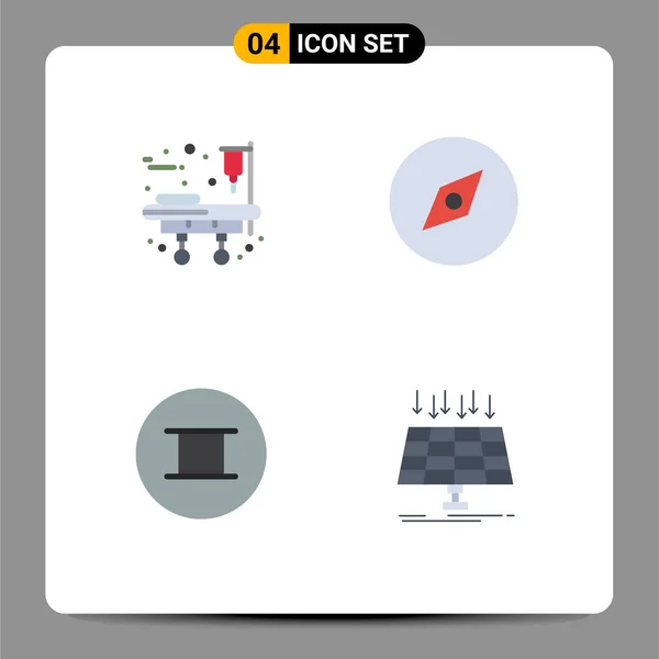 Modern Set Flat Icons Symbols Medical Equipment Solar Compass Ancient — Stock Vector