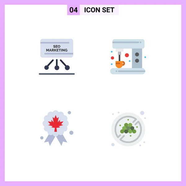 Flat Icon Pack Mit Universellen Symbolen Für Seo Award Board — Stockvektor