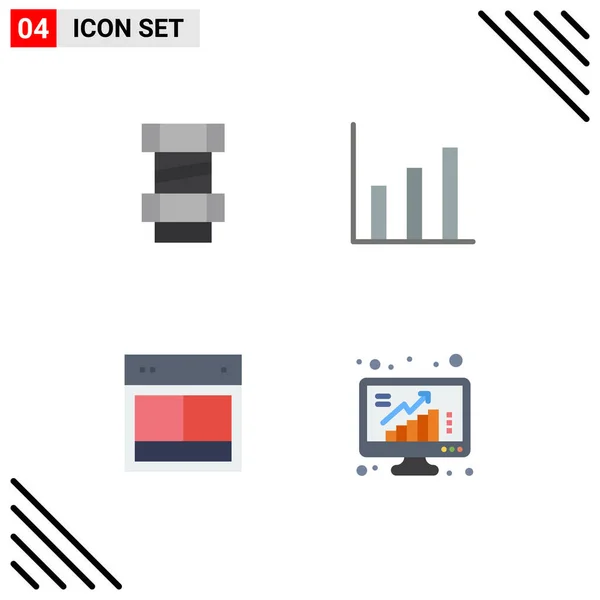 Iconos Creativos Signos Símbolos Modernos Carpintero Web Finanzas Diseño Crecer — Vector de stock