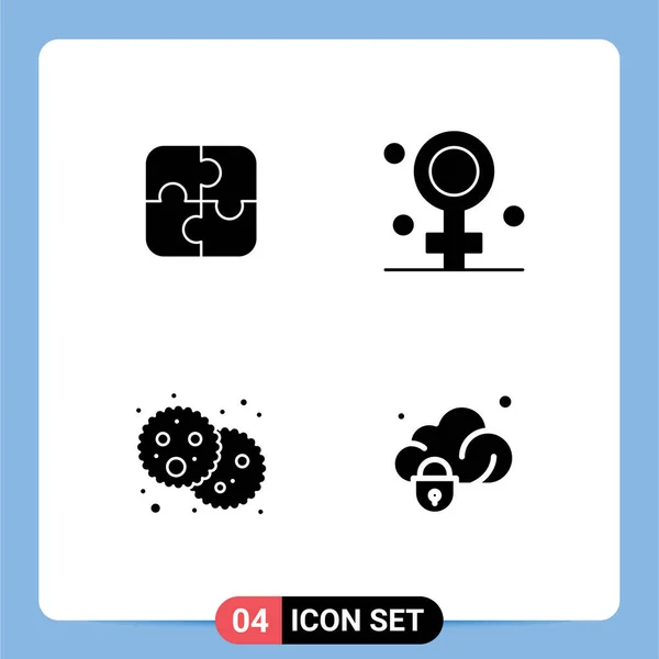 Stock Vector Icon Pack Mit Linienzeichen Und Symbolen Für Puzzle — Stockvektor